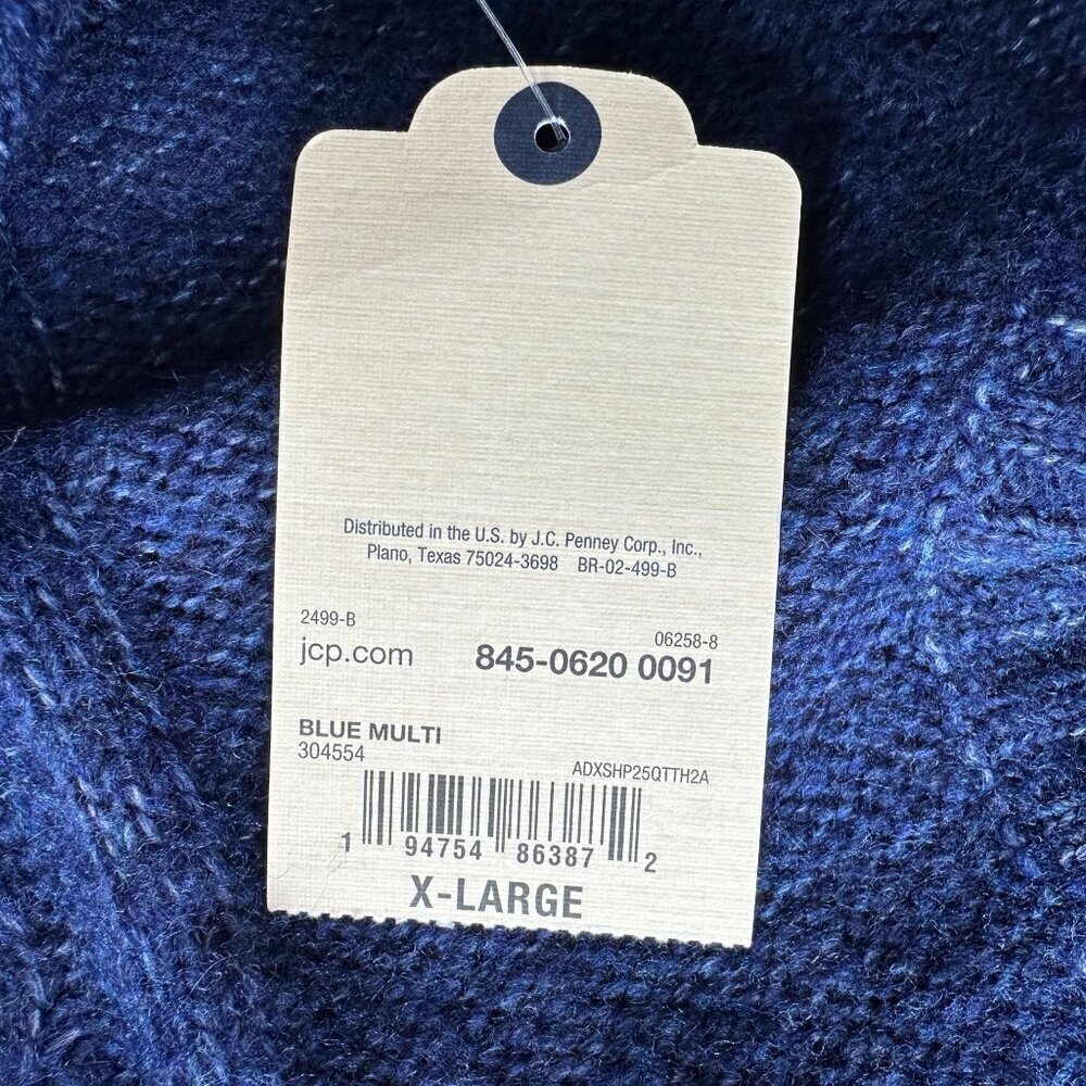 NWT St. John's Bay Blue Long Sleeve Knit Sewater Womens XL - Picture 6 of 9